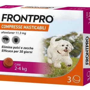 FRONTPRO 2-4 Kg - 3 Compresse Masticabili Antiparassitario per Cani