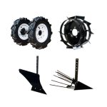 KIT Accessori 4-in-1 DUNSCH - KIT-3: Ruote Gommate + Ruote in Metallo + Aratro Singolo + Cavapatate