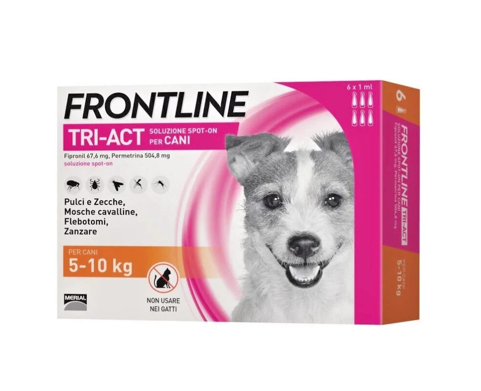 FRONTLINE TRI-ACT 5-10 Kg: 6 Pipette Antiparassitario Spot-On con Effetto Repellente