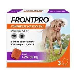 FRONTPRO 25-50 Kg: 3 Compresse Masticabili Antiparassitario per Cani