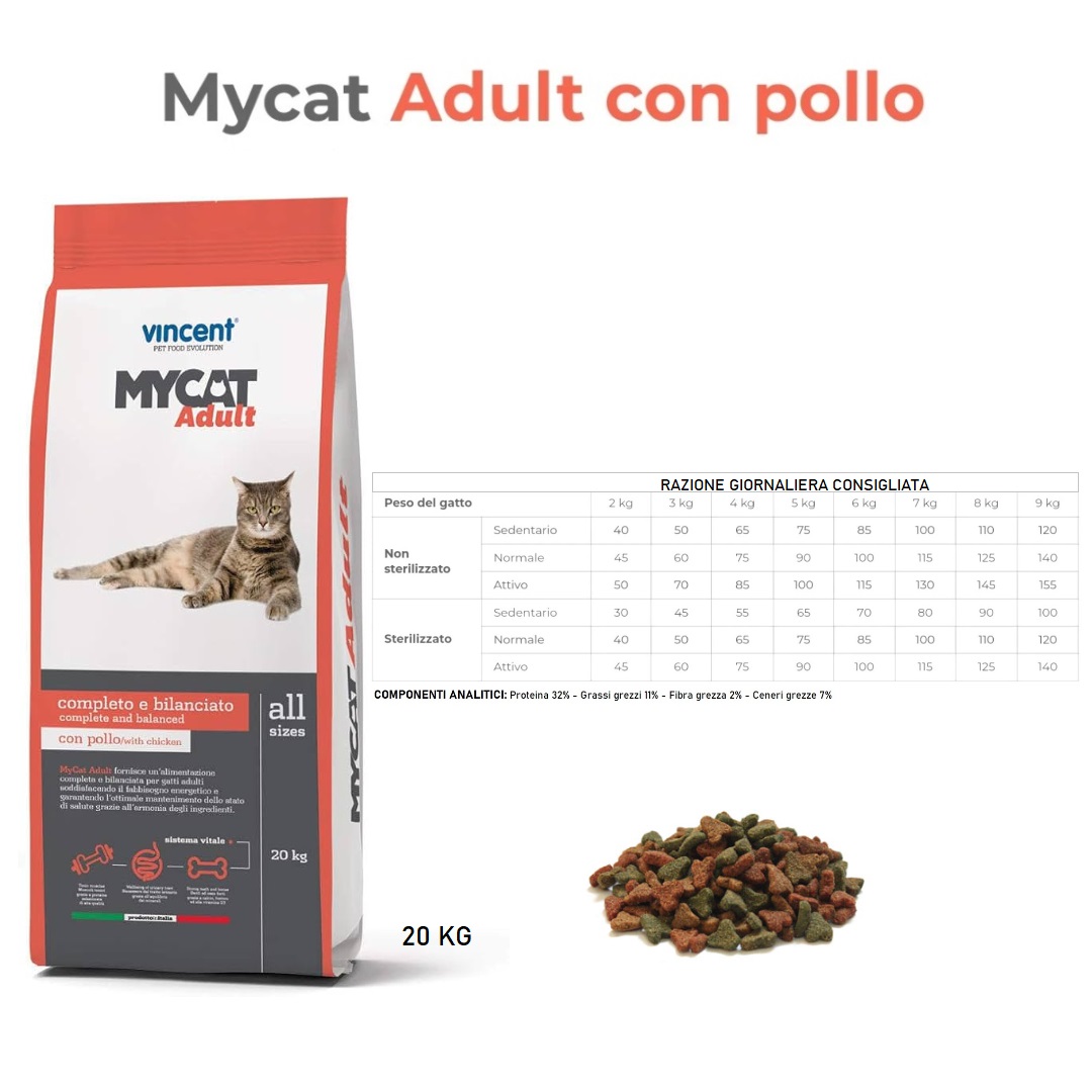 CROCCHETTE PER GATTI ALIMENTO COMPLETO - SACCO DA 20 KG - VINCENT MYCAT - immagine 3